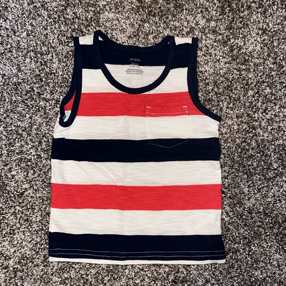 Carters Brand Red White & Blue Tank Top Size 24 Months Great Condition